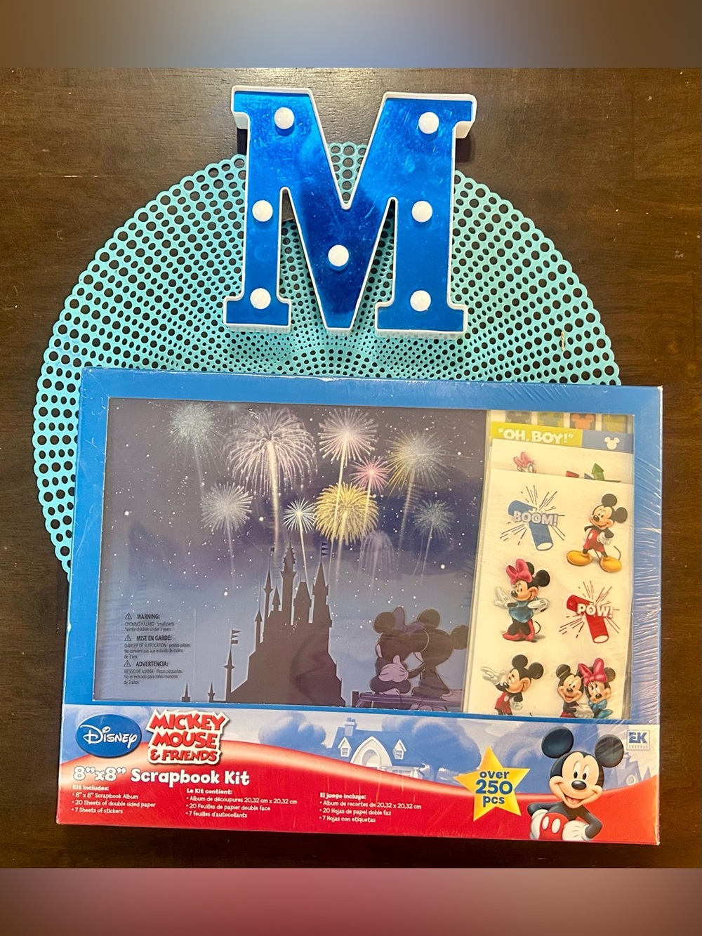Disney Mickey Mouse & Friends 250 Pcs 8" X 8" “Fireworks” Scrapbook Kit, NWT